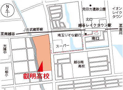 叡明高校の地図